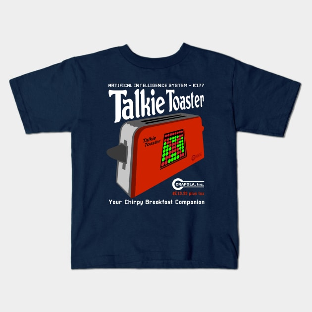 Talkie Toaster Breakfast Companion Kids T-Shirt by Meta Cortex